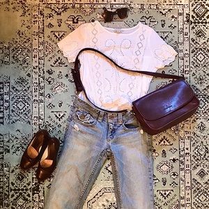 Banana Republic Mid Rise, distressed bootcut jeans